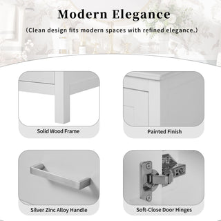 Bathroom Vanity With Integrated Undermount Ceramic Sink, 2 Doors And 1 Drawer, Soft Close Hinges