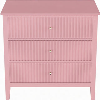 Fluted 3 Drawer Nightstand With Soft Close Slides