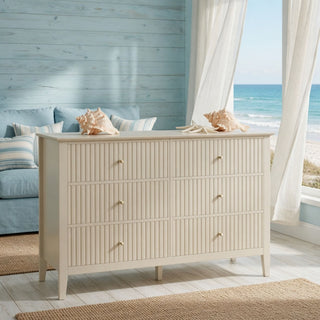 Modern 6 Drawer Fluted Dresser