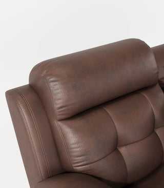 Genuine Non Power Reclining Sofa With Drop Down Table, Stainless Steel Cupholders And Magazine Bag