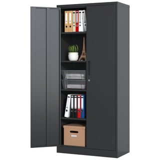 Heavy Metal Garage Storage Cabinet With Locking Doors, Steel, Adjustable Shelves