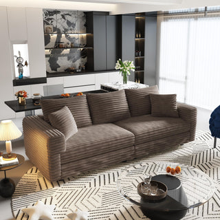 4 Seat Sofa, Modern Comfy Upholstered Sofa Cloud Couch, Deep Seat Couches With Soft Pillows