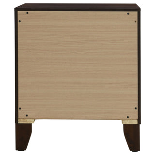 Anza - 2 Drawer Nightstand Bedside Table With Smooth Storage - Walnut