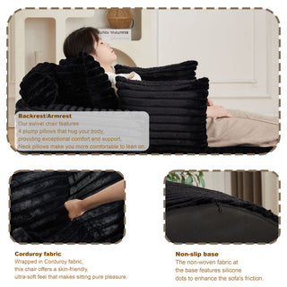 Modern Single Sofa With Backrest Pillow For Living Room