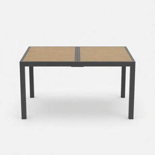 Rectangle Outdoor Patio Table With Slatted Top - Gray