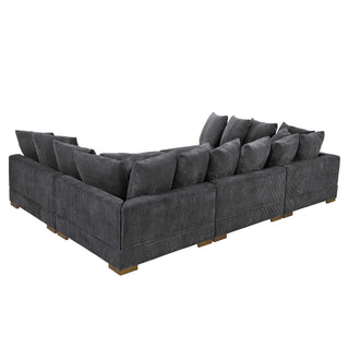 Large Seating Modular Sleeper Sectional - Dark Gray