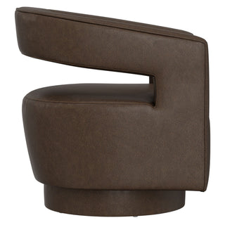 Swivel Accent Chair With Geometric Backrest