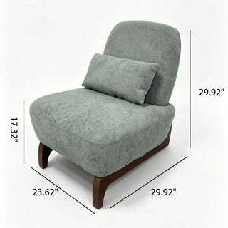 Curved Base Lazy Lounge Accent Chair - Blue / Brown