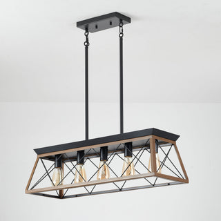 Chandelier Pendant Light For Dining Room Kitchen, 5 Light Fixture With Adjustable Height