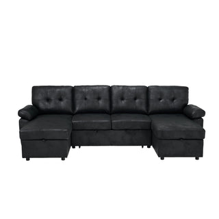 Convertible Sectional Sofa Bed With Pull Out Sleeper And Storage