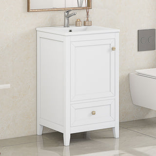 Bathroom Vanity With Sink, Soft Closing Cabinet Door, Storage Rack And Drawer
