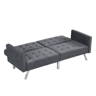 Futon Sofa Bed Convertible Folding Lounge Couch, Armrests