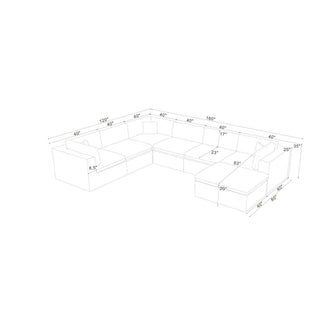 Custom Configuration Modular Sectional & Toss Pillows