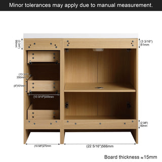 Wall Mounted Floating Bathroom Vanity With Sink, Door & Drawers Modular Cabinet