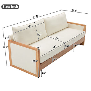 Modern 3 Seater Sofa With Armrests, Living Room Couch