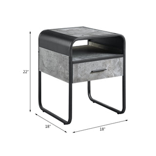 Raziela - End Table With Drawer - Black / Gray