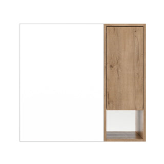 29.63" Wall Mounted Bathroom Cabinet With Adjustable Shelves Storage Cabinet - Imitative Oak