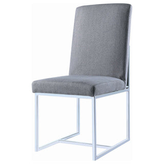 Upholstered Dining Chair Set With Base (Set of 2) - Gray