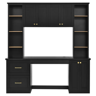 Computer Desk With Hutch, Workstation With Desk Grommet & Keyboard Tray