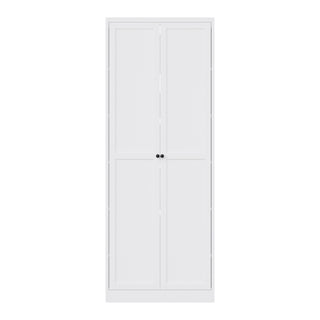 Kitchen Pantry Cabinet With Doors, Heavy-Duty Freestanding Storage Organizer With 5 Adjustable Shelves, Tool Free Assembly - White