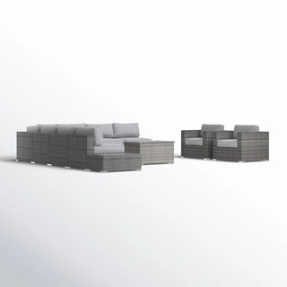 Wicker Sectional Seating Group With Cushions
