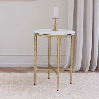 Prussia - Round Side Table - White Marble