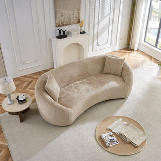 Curved 3 Seater Sofa, Long Living Room Couch