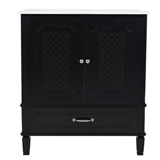 Vintage Style Bathroom Vanity With Sink, Multi Functional Storage, Soft-Closing Door
