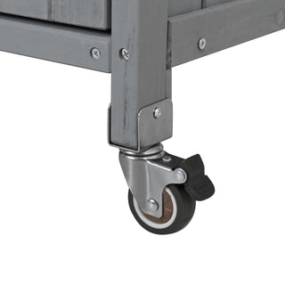 Foldable Outdoor Kitchen Island With Lockable Wheels, Storage Cabinet And Towel Rack For Patio