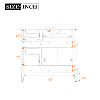 Modern Bathroom Vanity With Sink, Soft Close Doors, 4 Storage Drawers