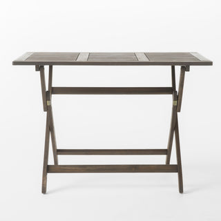 Blissique - Outdoor Foldable Wood Dining Table With Slat Design