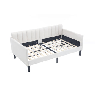 Elena - Boucle Upholstered Daybed, Ribbed Tufted Backrest