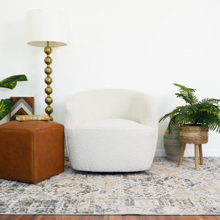 Mina - Swivel Chair - White
