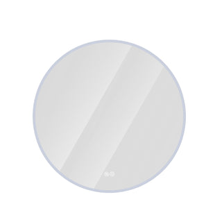 Round LED Bathroom Mirror With Adjustable Lights, Anti Fog & Dimmable For Home Decor - Silver