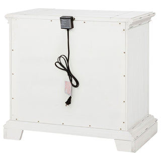 2 Drawer Nightstand With Dual USB Charging Ports - Vintage