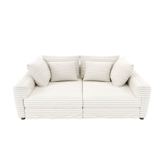4 Seat Sofa, Modern Comfy Upholstered Sofa Cloud Couch, Deep Seat Couches With Soft Pillows