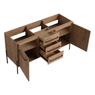 60" Freestanding Bathroom Vanity With Soft Close Doors And Drawers, (Vanity Only) - Imitative Oak