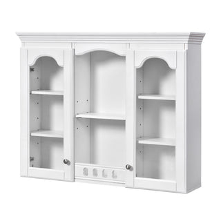 Wall-Mounted Medicine Cabinet With 2 Glass Doors, Adjustable Shelves - White