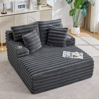 Oversized Chaise Lounge Chair Indoor With Pillows For Living Room