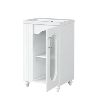 Modern Bathroom Vanity With Sink, Adjustable 2 Tier Shelf