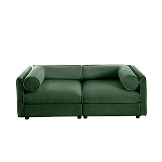 Stylish Sofa With Storage Seat And Cylindrical Backrest