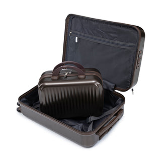 Luggage Set With Cosmetic Case, Combination Lock, Front Opening Design