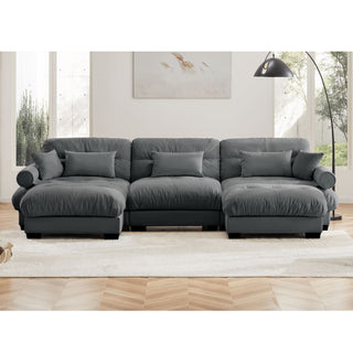 Super Comfort Oversized Modular Sectional Sofa With Movable Ottoman