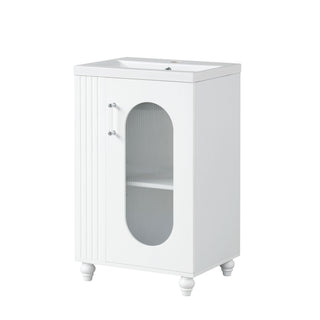 Modern Bathroom Vanity With Sink, Adjustable 2 Tier Shelf