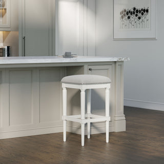 Square Stool With Upholstered Seat
