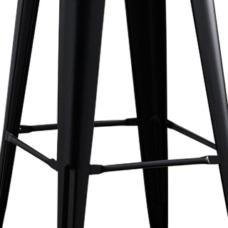 Backless Lightweight Bar Stools (Set of 2) - Black