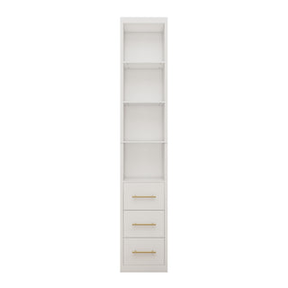 Rectangular Side Storage Cabinet With 3 Drawers For Bedroom - White