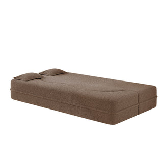 Modern Floor Sleeper Sofa Bed With 2 Pillows, Convertible Twin Size Folding Mattress For Living Room