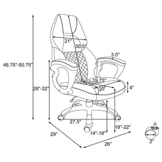 Bruce - Upholstered Adjustable Home Office Chair With Ergonomic Support And Smooth Swivel Function - Black
