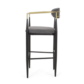 Upholstered Bar Stools (Set of 2) - Charcoal